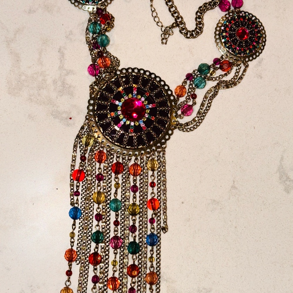 Multicolor Statement Necklace - image 3
